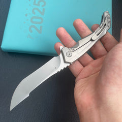 KB KNIVES KB387A Cyrus Folding Knife Grey Titanium Handle 3.46'' Beadblast M390 Folding Knife