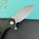 KUBEY KU236K Noble Flipper Folding Knife Black G10 Handle 3.15" Beadblast 14C28N