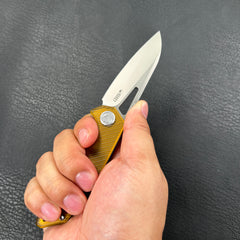 KUBEY KU291Q Vagrant Liner Lock Folding Knife Ultem Handle 3.1" Sandblast 14C28N