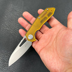 KUBEY KU291Q Vagrant Liner Lock Folding Knife Ultem Handle 3.1" Sandblast 14C28N