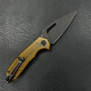 KUBEY KU122Q Coeus Liner Lock Thumb Open Folding Knife Ultem Handle 3.11" Bead Blasted D2