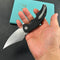 KUBEY KU181A Ceto Flipper Camping Folding Knife Black G-10 Handle 3.46" Stonewash 14C28N Blade