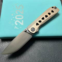 KB knives KB470B Zephyr Tactical Folding Knife Bronze Ano Integral Titanium Handle 4.65" Regular DLC M390