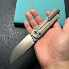 KB knives KB470B Zephyr Tactical Folding Knife Bronze Ano Integral Titanium Handle 4.65" Regular DLC M390