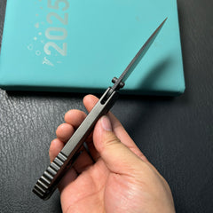 KB knives KB470C Zephyr Tactical Folding Knife Regular DLC Integral Titanium Handle 4.65" Regular DLC M390