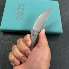 KB Knives KB417A Eclipse Folding knife Integral Titanium Handle 3.31'' Sandblast Bohler M390 Blade