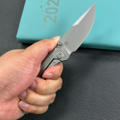 KB Knives KB417A Eclipse Folding knife Integral Titanium Handle 3.31'' Sandblast Bohler M390 Blade
