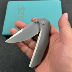 KB Knives KB417A Eclipse Folding knife Integral Titanium Handle 3.31'' Sandblast Bohler M390 Blade