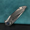 KUBEY KB235F Nova Frame Lock Flipper Folding Knife Gray 6AL4V Titanium Handle 3.66" Bead Blasted 14C28N