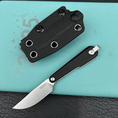 Kubey KNIVES KU451A YAG Fixed Blade Knife Black G10 Handle 2.3" Beadblast 14C28N Fixed Knife