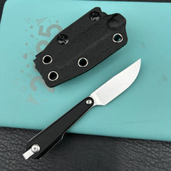 Kubey KNIVES KU451A YAG Fixed Blade Knife Black G10 Handle 2.3" Beadblast 14C28N Fixed Knife