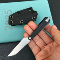 Kubey KNIVES KU450A YAG Fixed Blade Knife Black G10 Handle 2.4" Beadblast 14C28N Fixed Knife