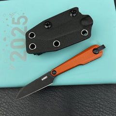 Kubey KNIVES KU450C YAG Fixed Blade Knife Brown Micarta Handle 2.4" Beadblast 14C28N Fixed KnifeFixed Knife