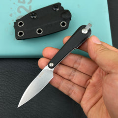 Kubey KNIVES KU452A YAG Fixed Blade Knife Black G10 Handle 2.44" Beadblast 14C28N Fixed Knife