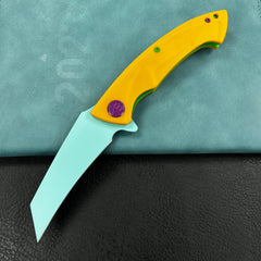 (Exclusives)KUBEY KU212 Anteater Liner Lock Folding Knife G10 Handle 3.5" Painted 14C28N