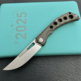 KB Knives KB170B Ishtar Frame Lock Pocket Folding Knife Flame Ti Hanlde 3.54'' Sandblast M390