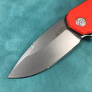 KUBEY KU319B Mikkel Willumsen Design Bravo one Drop Point Outdoor Folding Camping Knife Orange G10 Handle 3.39" Bead Blasted  AUS-10