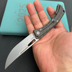 KB Knives KB170B Ishtar Frame Lock Pocket Folding Knife Flame Ti Hanlde 3.54'' Sandblast M390