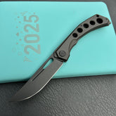 KB Knives KB170C Ishtar Frame Lock Pocket Folding Knife Ti Hanlde 3.54''  Blackwash M390