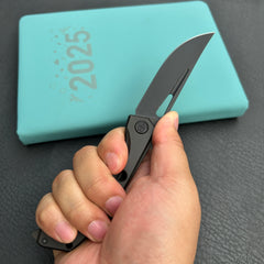 KB Knives KB170C Ishtar Frame Lock Pocket Folding Knife Ti Hanlde 3.54''  Blackwash M390