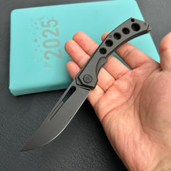 KB Knives KB170C Ishtar Frame Lock Pocket Folding Knife Ti Hanlde 3.54''  Blackwash M390