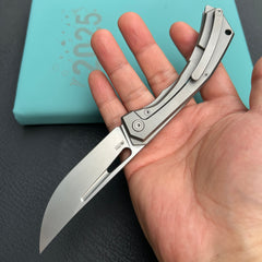 KB Knives KB170A Ishtar Frame Lock Pocket Folding Knife Gray Ti Hanlde 3.54'' Sandblast M390