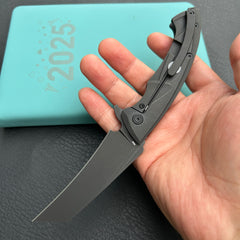 KB Knives KB153C Anteater Frame Lock Pocket Folding Knife Blackwash  Ti Handle 3.43'' Blackwash M390