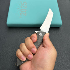 KB Knives KB153B Anteater Frame Lock Pocket Folding Knife Flame Ti Handle 3.43'' Sandblast M390