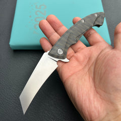 KB Knives KB153B Anteater Frame Lock Pocket Folding Knife Flame Ti Handle 3.43'' Sandblast M390