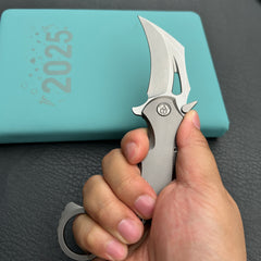 KB Knives KB271A Wrath Frame Lock Karambit Ti Handle w/ Diagonal Milling 2.52'' Beadblast M390