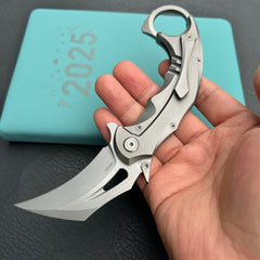 KB Knives KB271A Wrath Frame Lock Karambit Ti Handle w/ Diagonal Milling 2.52'' Beadblast M390