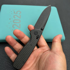 KB Knives KB383H Bluff Axis lock Folding Knife Black  Titanium Hanlde  3.19"  Blackwash M390 Blade
