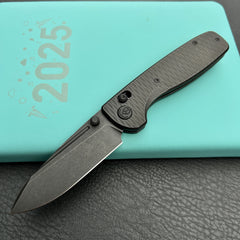 KB Knives KB383H Bluff Axis lock Folding Knife Black  Titanium Hanlde  3.19"  Blackwash M390 Blade