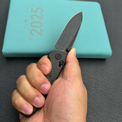KB Knives KB383H Bluff Axis lock Folding Knife Black  Titanium Hanlde  3.19"  Blackwash M390 Blade