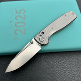 KB Knives KB383F Bluff Axis lock Folding Knife Gray Titanium Handle 3.19" Gray M390 Blade