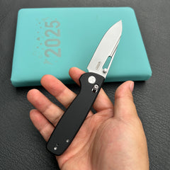 Kubey KU248F Bluff Axis lock Everyday Carry Folding Knife Black G10 Handle 3.19" Sandblast 14C28N