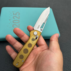 Kubey KU248E Bluff Axis lock Everyday Carry Folding Knife Ultem Handle 3.19" Sandblast 14C28N