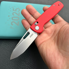 Kubey KU248H Bluff Axis lock Everyday Carry Folding Knife Red G10 Handle 3.19" Sandblast 14C28N