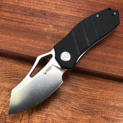 KUBEY KU335A EDC Folding Knife Black G10 Handle 2.95" Satin D2