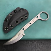 KUBEY KU362 Hydra Design 12.7 Every Day Carry Fixed Blade Knife Skeletonized Handle 2.60" Blasted Stonewashed 14C28N