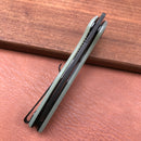 KUBEY KU324B  Jade G10 Handle Front Flipper Folding Knife 3.27"Dark Stonewahsed D2