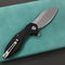 KUBEY KU236A NOBLE Liner Lock Folding Knife Black G10 Handle (3.2" Sand Blast Stone Wash D2)