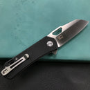 KUBEY KU332A Liner Lock Flipper Folding Knife Black G10 Handle 2.91" Satin D2
