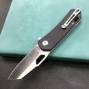 KUBEY KU332A Liner Lock Flipper Folding Knife Black G10 Handle 2.91" Satin D2