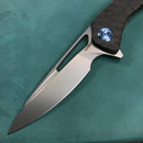 KUBEY  KB171I Velocé Frame Lock Flipper Knife Titanium Handle 3.94'' SandBlast S90V Blade