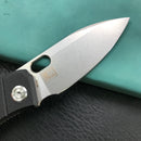 KUBEY KU2104A EDC Folding Knife Black G10 Handle 2.95" Blasted Stonewashed 14C28N