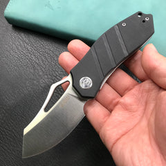 KUBEY KU335A EDC Folding Knife Black G10 Handle 2.95" Satin D2