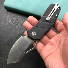 KUBEY KU335A EDC Folding Knife Black G10 Handle 2.95" Satin D2