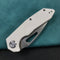 KUBEY KU122  Liner Lock Thumb Open Folding Knife White G10 Handle 3.11" Blasted Stonewashed D2