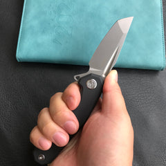 KUBEY KB237G Carve Nest Liner Lock Tactical Folding Knife Black G10 Handle 3.27''AUS-10